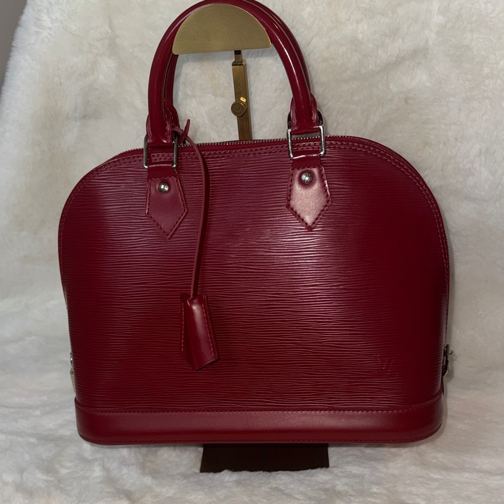 Louis Vuitton Burgundy Epi Leather Alma Satchel